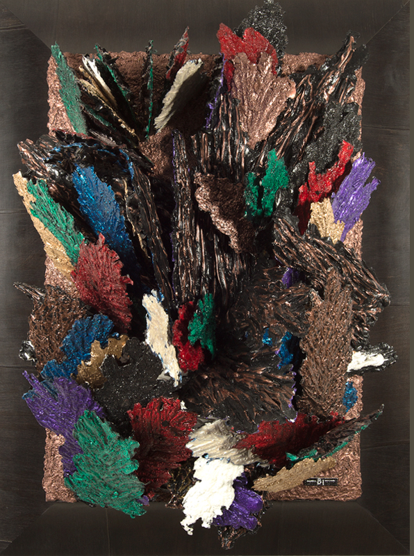 'In the Bob - Birch Creek' - acrylic paint sculpture front view
