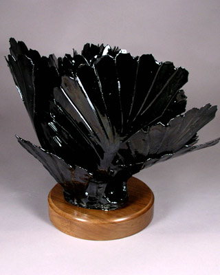 'Obsidian Point' - abstract ceramic sculpture